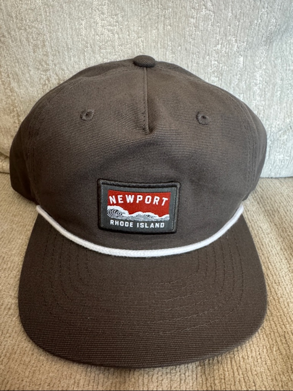 Newport Cap with Red Patch and White Rope